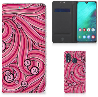 B2Ctelecom Bookcover Samsung A40 Swirl Pink