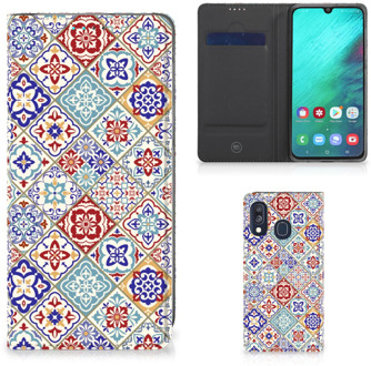 B2Ctelecom Bookcover Samsung A40 Tiles Color