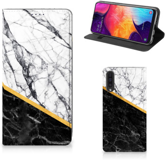 B2Ctelecom Bookcover Samsung A50 Marble White Black