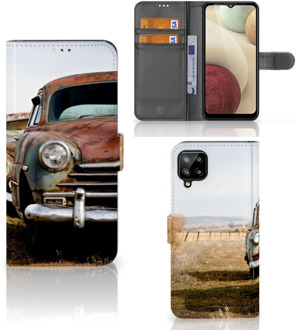 B2Ctelecom Bookcover Samsung Galaxy A12 Telefoonhoesje Vintage Auto