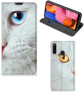 B2Ctelecom Bookcover Samsung Galaxy A20s Smart Case Witte Kat