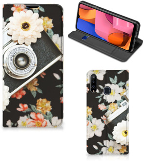 B2Ctelecom Bookcover Samsung Galaxy A20s Smart Cover Vintage Camera