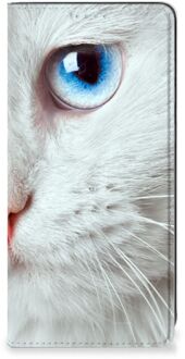 B2Ctelecom Bookcover Samsung Galaxy A21s Smart Case Witte Kat