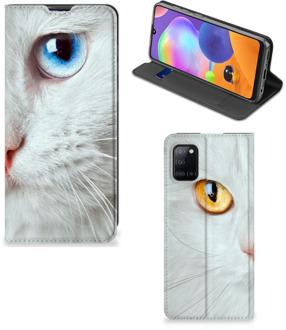 B2Ctelecom Bookcover Samsung Galaxy A31 Smart Case Witte Kat