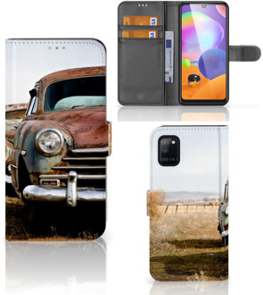 B2Ctelecom Bookcover Samsung Galaxy A31 Telefoonhoesje Vintage Auto