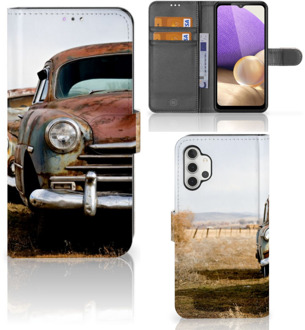 B2Ctelecom Bookcover Samsung Galaxy A32 4G Telefoonhoesje Vintage Auto