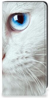 B2Ctelecom Bookcover Samsung Galaxy A41 Smart Case Witte Kat