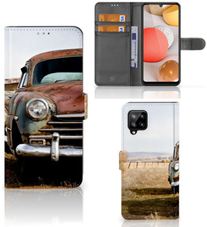 B2Ctelecom Bookcover Samsung Galaxy A42 5G Telefoonhoesje Vintage Auto