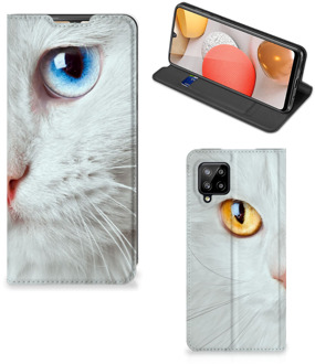 B2Ctelecom Bookcover Samsung Galaxy A42 Smart Case Witte Kat