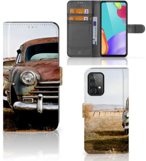 B2Ctelecom Bookcover Samsung Galaxy A52 Telefoonhoesje Vintage Auto