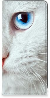 B2Ctelecom Bookcover Samsung Galaxy A71 Smart Case Witte Kat