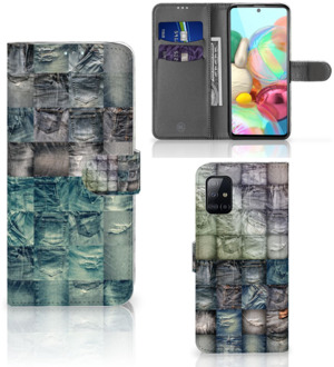 B2Ctelecom Bookcover Samsung Galaxy A71 Telefoonhoesje Spijkerbroeken