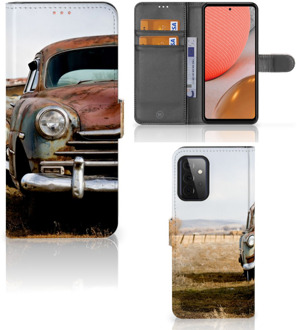 B2Ctelecom Bookcover Samsung Galaxy A72 Telefoonhoesje Vintage Auto