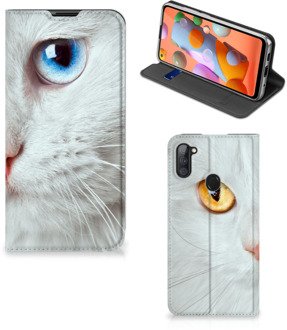 B2Ctelecom Bookcover Samsung Galaxy M11 | A11 Smart Case Witte Kat