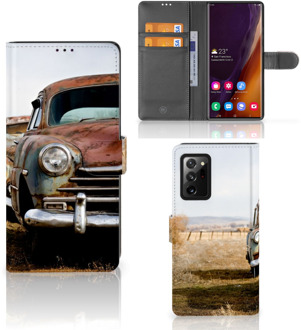 B2Ctelecom Bookcover Samsung Galaxy Note20 Ultra Telefoonhoesje Vintage Auto