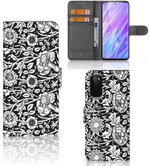 B2Ctelecom Bookcover Samsung Galaxy S20 Hoesje Black Flowers