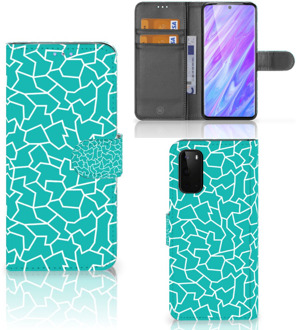 B2Ctelecom Bookcover Samsung Galaxy S20 Hoesje Design Cracks Blue