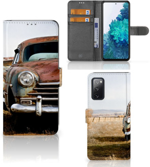 B2Ctelecom Bookcover Samsung Galaxy S20FE Telefoonhoesje Vintage Auto