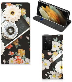 B2Ctelecom Bookcover Samsung Galaxy S21 Ultra Smart Cover Vintage Camera