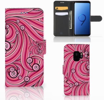 B2Ctelecom Bookcover Samsung Galaxy S9 Swirl Pink