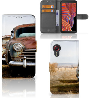 B2Ctelecom Bookcover Samsung Galaxy Xcover 5 Telefoonhoesje Vintage Auto