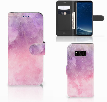 B2Ctelecom Bookcover Samsung S8 Design Pink Purple Paint