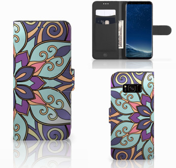 B2Ctelecom Bookcover Samsung S8 Design Purple Flower