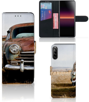 B2Ctelecom Bookcover Sony Xperia L4 Telefoonhoesje Vintage Auto