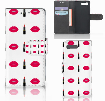 B2Ctelecom Bookcover Sony Xperia X Compact Design Lipstick Kiss