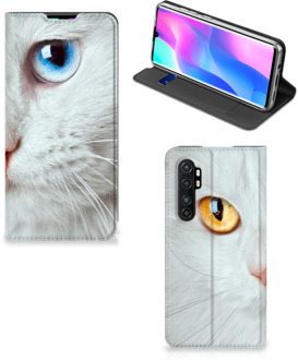 B2Ctelecom Bookcover Xiaomi Mi Note 10 Lite Smart Case Witte Kat