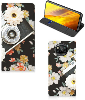 B2Ctelecom Bookcover Xiaomi Poco X3 Smart Cover Vintage Camera