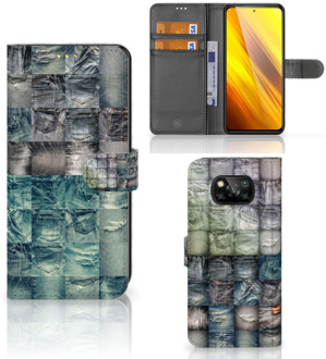 B2Ctelecom Bookcover Xiaomi Poco X3 Telefoonhoesje Spijkerbroeken