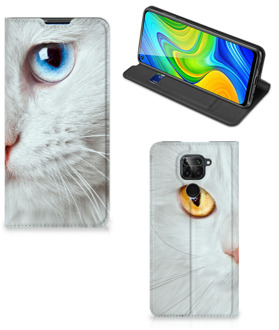 B2Ctelecom Bookcover Xiaomi Redmi Note 9 Smart Case Witte Kat