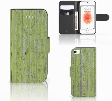 B2Ctelecom Bookhoesje iPhone 5s | SE Green Wood