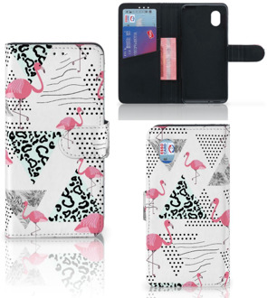 B2Ctelecom Bookstyle Case Alcatel 1B (2020) Telefoonhoesje Personaliseren Flamingo Triangle