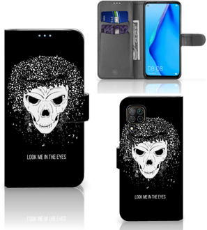 B2Ctelecom Bookstyle Case Huawei P40 Lite Telefoonhoesje met Tekst Skull Hair