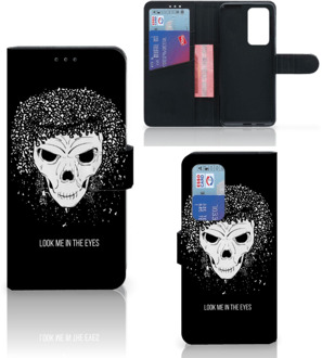 B2Ctelecom Bookstyle Case Huawei P40 Pro Telefoonhoesje met Tekst Skull Hair