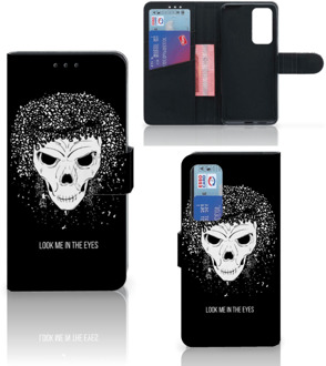 B2Ctelecom Bookstyle Case Huawei P40 Telefoonhoesje met Tekst Skull Hair