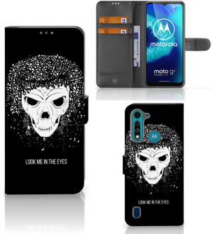 B2Ctelecom Bookstyle Case Motorola G8 Power Lite Telefoonhoesje met Tekst Skull Hair