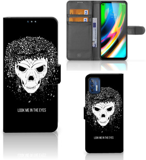 B2Ctelecom Bookstyle Case Motorola Moto G9 Plus Telefoonhoesje met Tekst Skull Hair