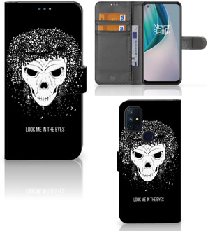 B2Ctelecom Bookstyle Case OnePlus Nord N10 Telefoonhoesje met Tekst Skull Hair