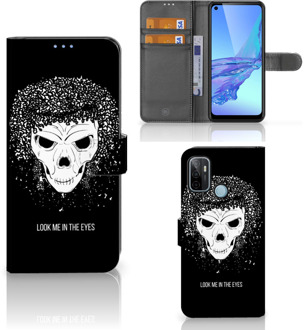 B2Ctelecom Bookstyle Case OPPO A53 | OPPO A53s Telefoonhoesje met Tekst Skull Hair