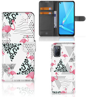 B2Ctelecom Bookstyle Case OPPO A72 | OPPO A52 Telefoonhoesje Personaliseren Flamingo Triangle