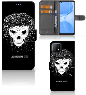 B2Ctelecom Bookstyle Case OPPO A73 5G Telefoonhoesje met Tekst Skull Hair