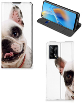 B2Ctelecom Bookstyle Case OPPO A74 4G Smart Cover Franse Bulldog