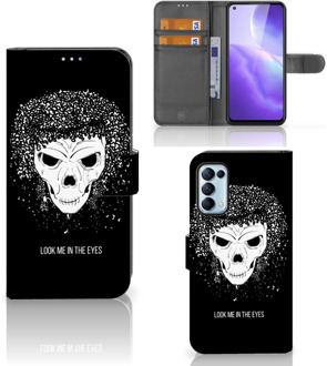 B2Ctelecom Bookstyle Case OPPO Find X3 Lite Telefoonhoesje met Tekst Skull Hair