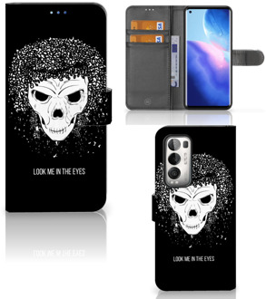 B2Ctelecom Bookstyle Case OPPO Find X3 Neo 5G Telefoonhoesje met Tekst Skull Hair