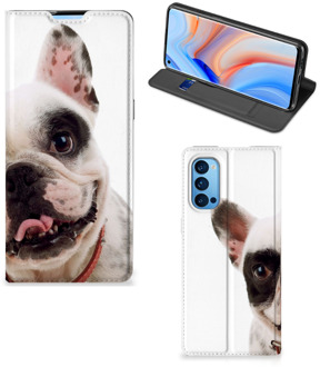 B2Ctelecom Bookstyle Case OPPO Reno4 Pro 5G Smart Cover Franse Bulldog