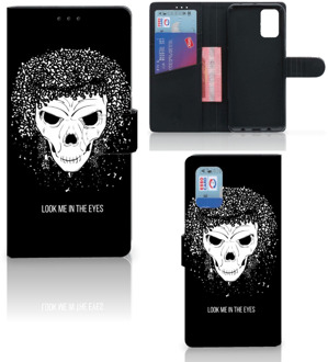 B2Ctelecom Bookstyle Case Samsung Galaxy A02s Flip Cover Samsung M02s Telefoonhoesje met Tekst Skull Hair