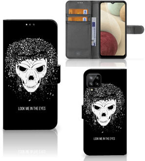 B2Ctelecom Bookstyle Case Samsung Galaxy A12 Telefoonhoesje met Tekst Skull Hair